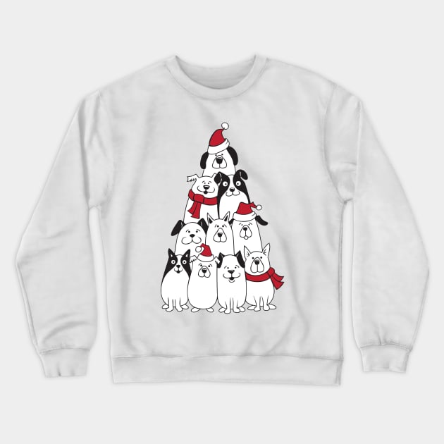 Doggie Christmas Tree Crewneck Sweatshirt by CraftyBeeDesigns
